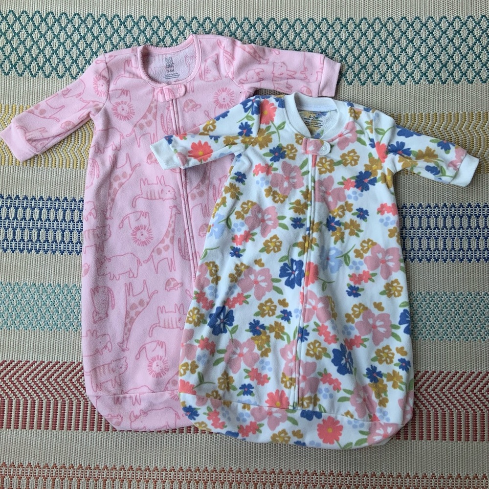 Set Of 2 Carter’s Fleece Sleep Sacks Baby Girl